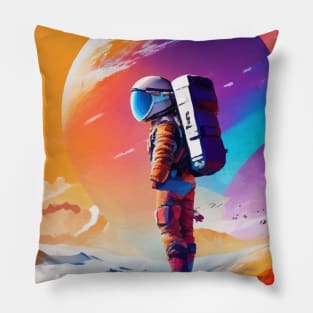 Starry Dreams - Embarking on a Cosmic Odyssey Pillow