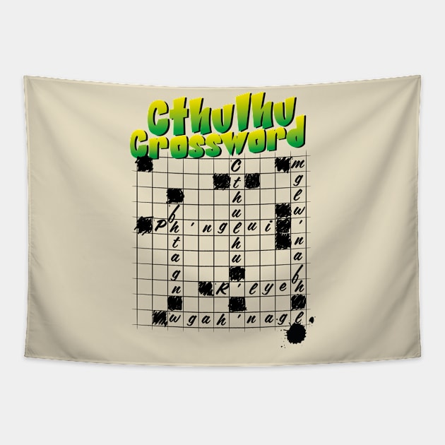 Cthulu Crossword Tapestry by CrawfordFlemingDesigns