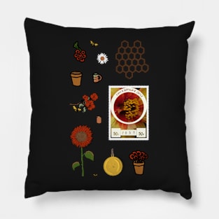 Red-Orange Honeycore Aesthetic Pillow