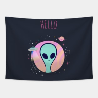 Alien Face Tapestry