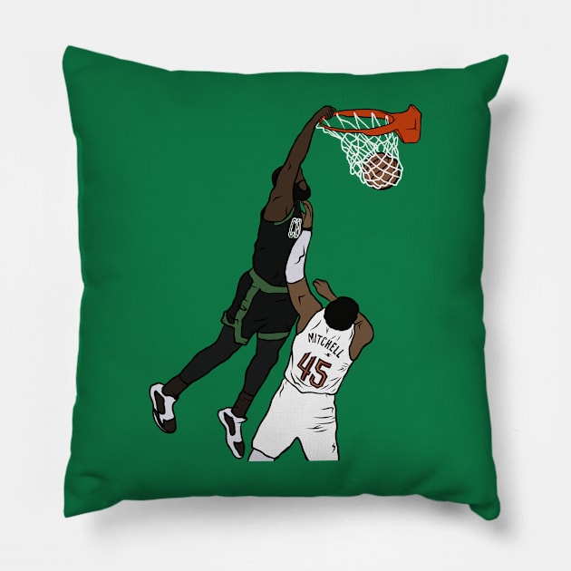 Jaylen Brown Dunks on Donovan Mitchell Pillow by rattraptees