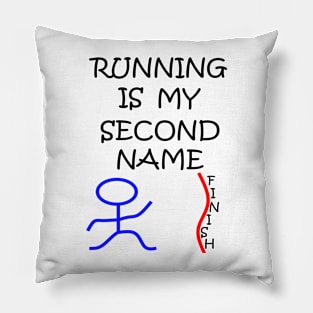 Stick Figure Running Pillow