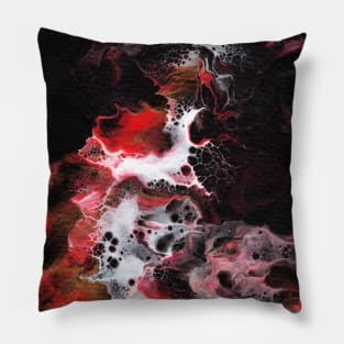 Acrylic Pour Red Gold Dragon Pillow