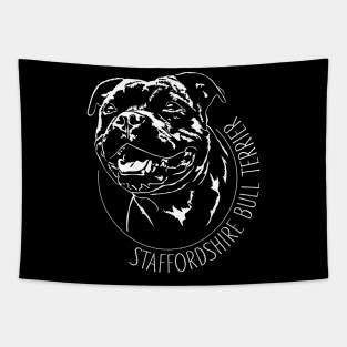 Staffordshire Bull Terrier lover dog portrait Tapestry