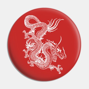 White Japanese Dragon Pin