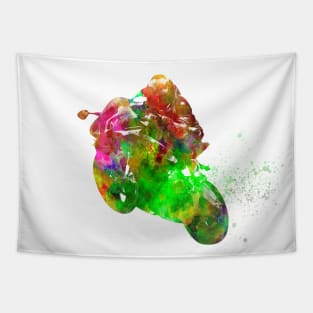 Watercolor moto gp rider Tapestry