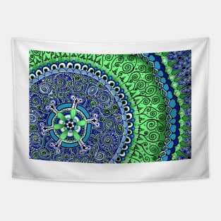 Manda~Green & Blue Tapestry