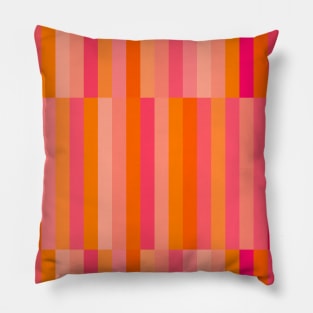 Pink and Orange, Geometric, Block, Stripes Pillow
