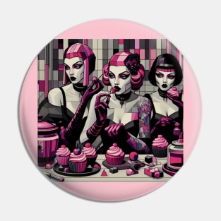 Black With Pink Frosting-Goth Girls Pin