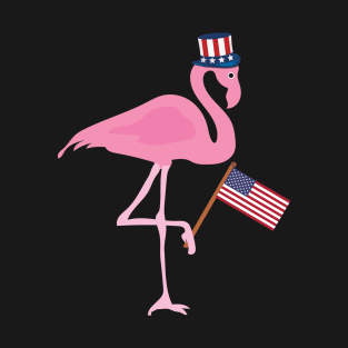 Patriotic Pink Flamingo 4th Of July T-Shirt