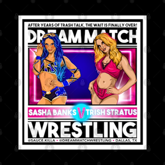 Sasha Banks vs Trish Stratus by DrawnStyle