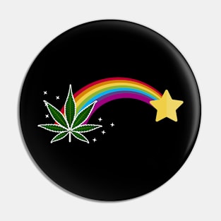 Marijuana Leaf Pot End Of The Rainbow Pin