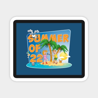 The summer of 22, beach illustration. Magnet