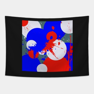 red white and blue abstract design Tapestry