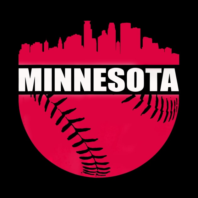 Downtown MPLS STP Minnesota Skyline Baseball by Vigo