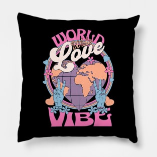 WORLD WIDE LOVE VIBE (pink/blue/purple) Pillow