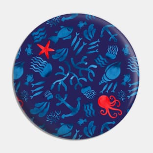 Sea pattern blue Pin