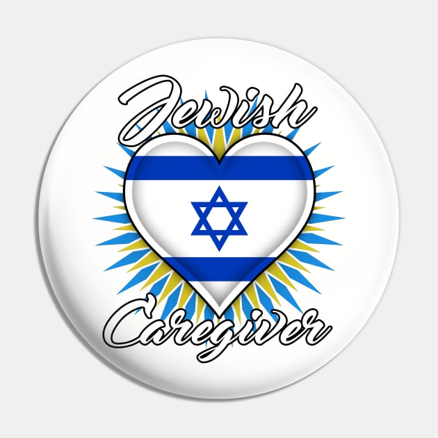 Jewish Caregiver (white font) Pin by WCN Store