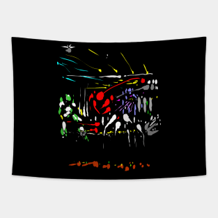 abstract sci-fi - space battle Tapestry