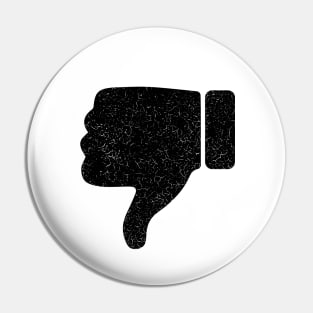 Thumbs Down Thumb Boo - Distressed - Black Pin