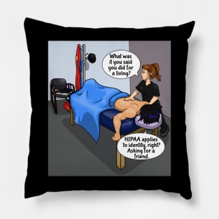 Massaging a Superhero Meme Pillow