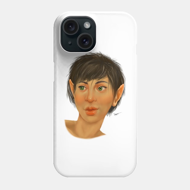 Halfling Portrait Digital Painting Phone Case by georgiagoddard