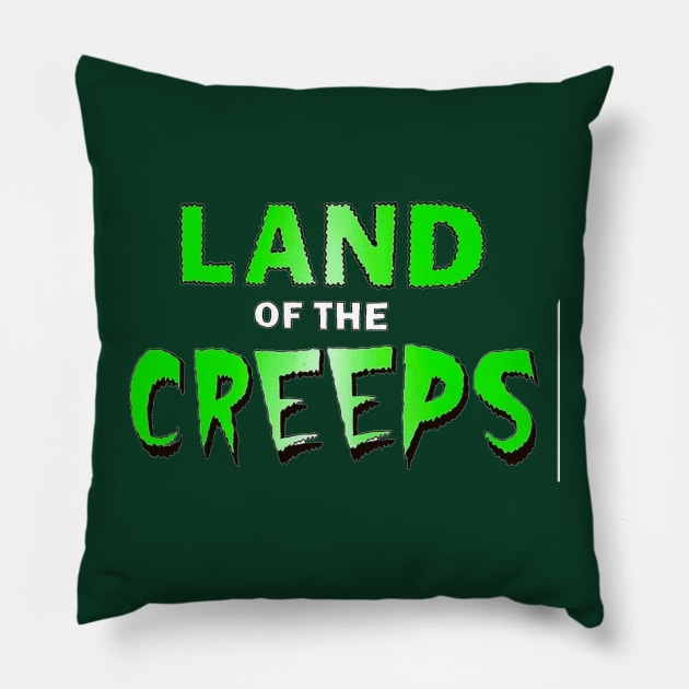 Creepy Logo Font Pillow by LAND OF THE CREEPS HORROR PODCAST