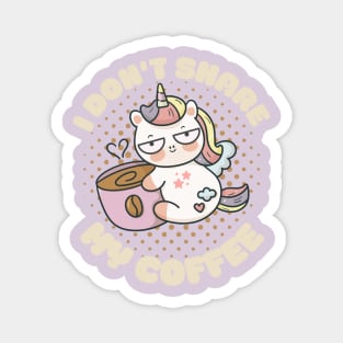 Unicorn loves coffee Magnet