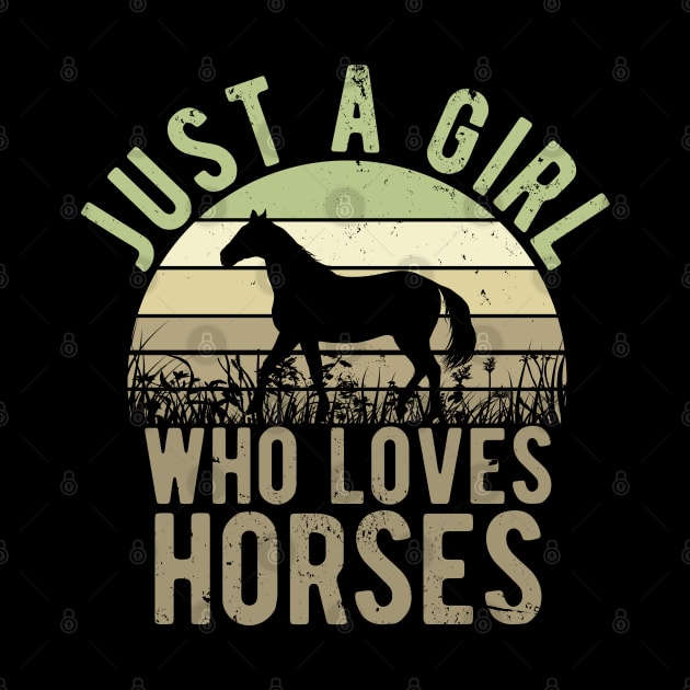 Just A Girl Who Loves Horses for Horse Lovers Gift by Zen Cosmos Official