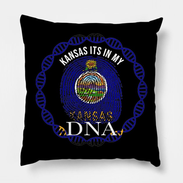 Kansas Its In My DNA - Kansan Flag - Gift for Kansan From Kansas Pillow by Country Flags