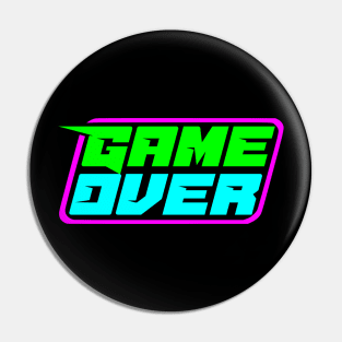 Game over vintage 80s eighties neon retro video game Pin