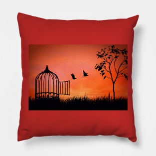 birds are released Pillow