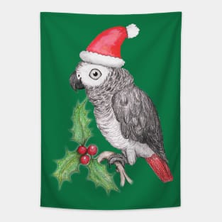 Christmas African grey parrot Tapestry