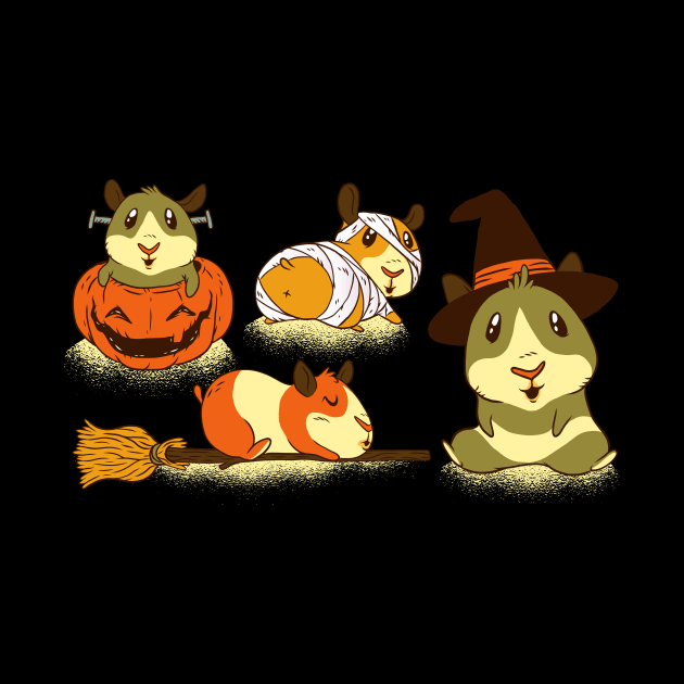 HALLOWEEN GUINEA PIG CARTOON SET by LR_Collections