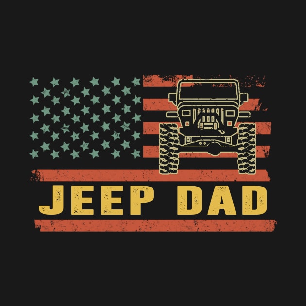 Jeep Dad American Flag Jeep Vintage Jeep Father's Day Gift Jeep papa by Oska Like