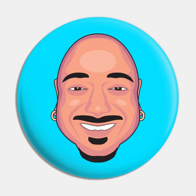 Giant Floating Bald Head Pin by EvilTees