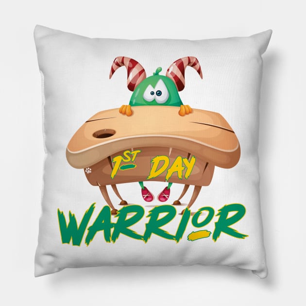 First Day Warrior Pillow by Mama_Baloos_Place
