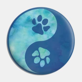 Yin Yang Paw Blue Pin