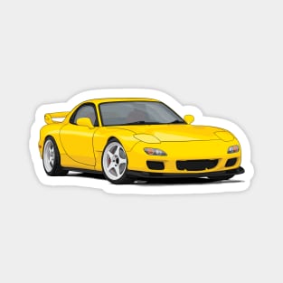 RX-7 Fd3s Illustration yellow Magnet