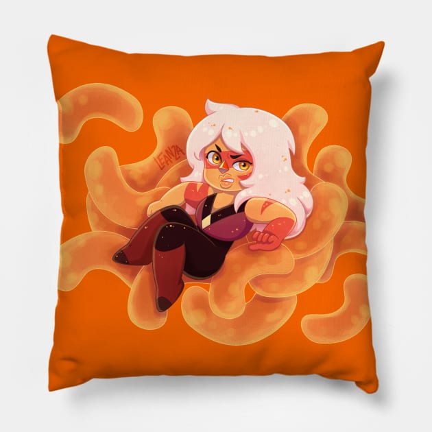 Big Buff Cheeto Puff Pillow by leanzadoodles