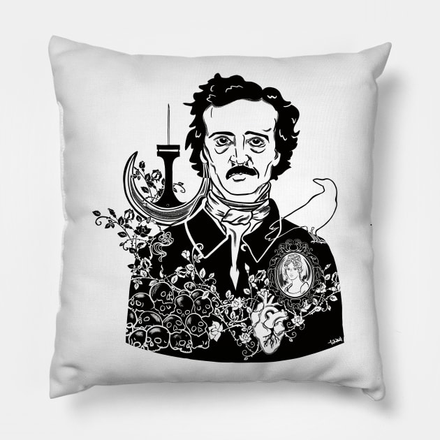 The Imp of the POEverse. Pillow by Tori Jo