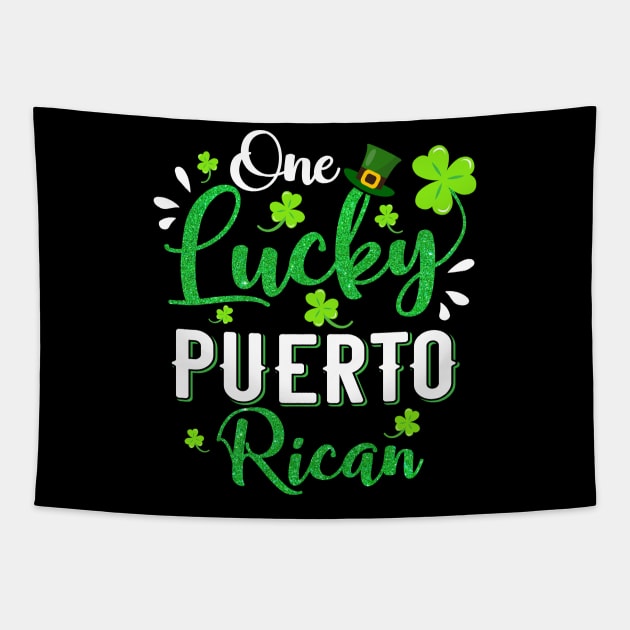 One Lucky Puerto Rican Shamrock Leprechaun Hat St Patricks Day Tapestry by Shops PR