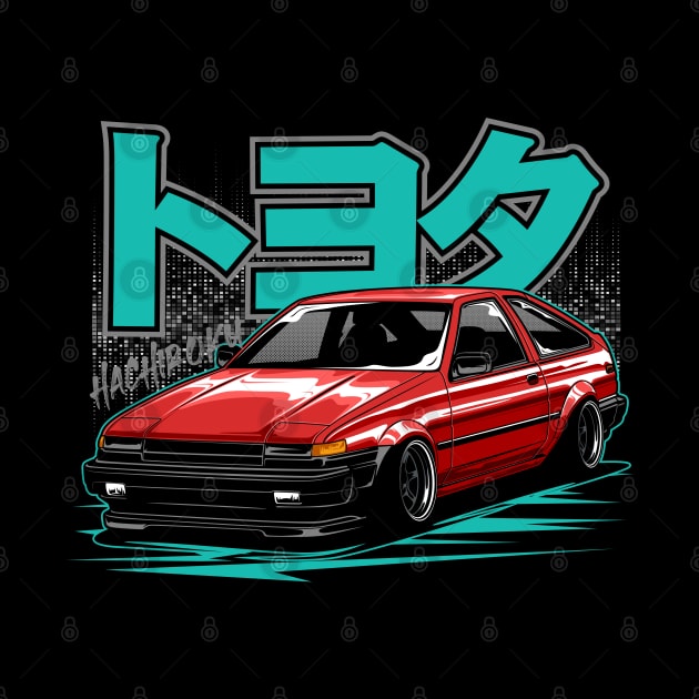 Red AE86 Trueno by idrdesign