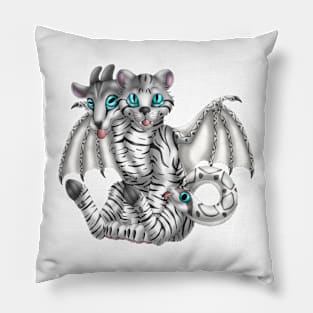 Chimera Cubs: Silver Tabby Pillow