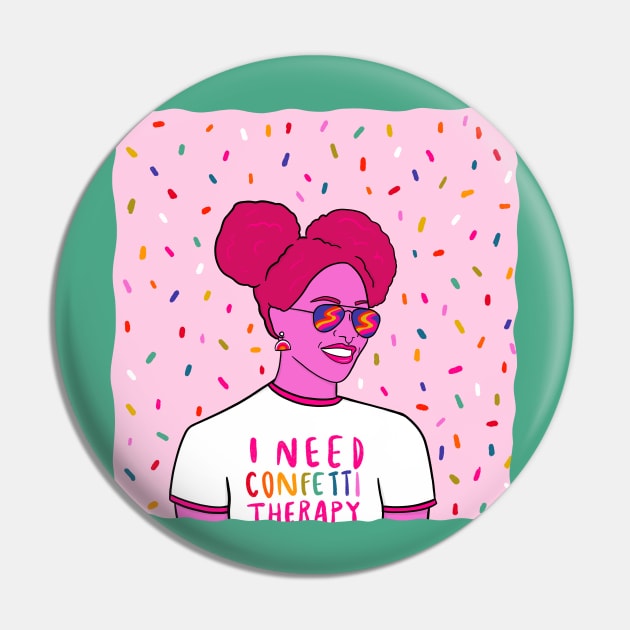 Confetti Therapy Pin by Doodle by Meg