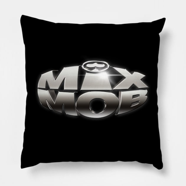 Mix Mob Chrome Logo Pillow by Mix Mob