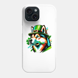 Shikoku Dog Celebrates Saint Patrick's Day in Style Phone Case