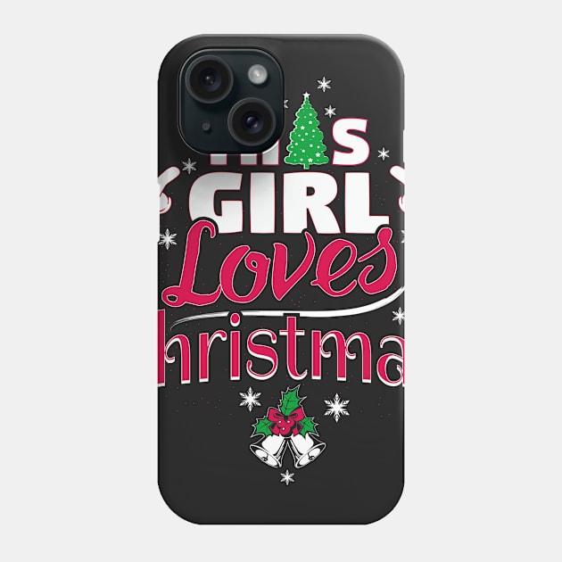 This Girl Loves Christmas Cool Snowflakes Tree Novelty Phone Case by interDesign