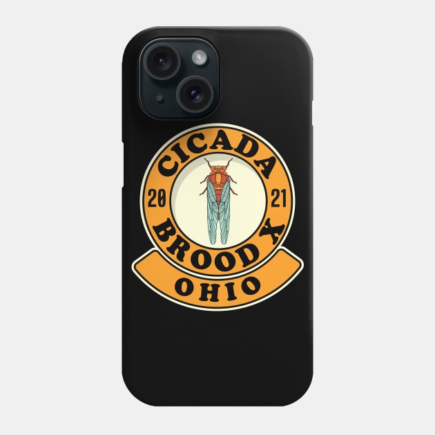 Cicada 2021 Brood X Ohio OH Phone Case by Huhnerdieb Apparel