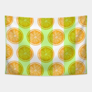 Citrus Slice and Stripes Tapestry